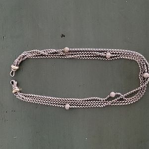 David Yurman Sterling silver diamond multi strand (3) necklace